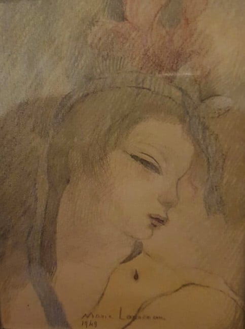 Fine Art Club - Lot 55 - Marie Laurencin - Jeune fille à l'écharpe jaune
